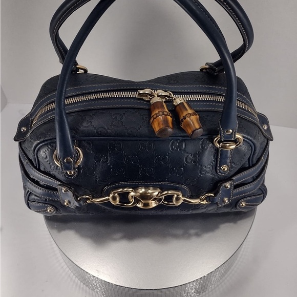 Gucci blue Leather Handbag pre owned Exellent condition - Picture 12 of 16